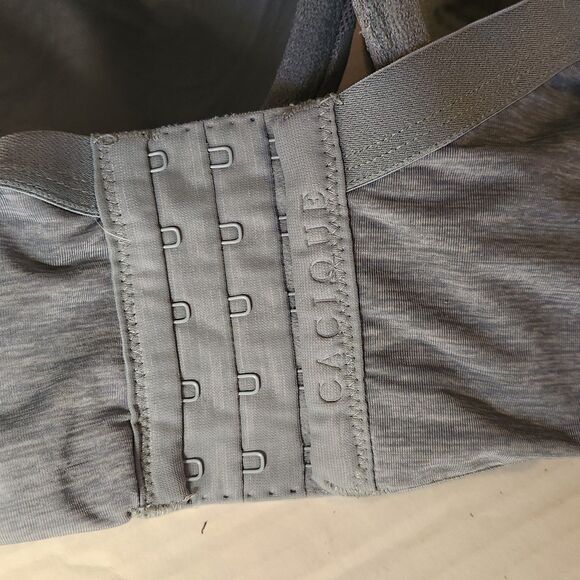 Cacique Lightly Lined Full Coverage Underwire Bra 44F Blue Gray Lace *READ* - Picture 8 of 10